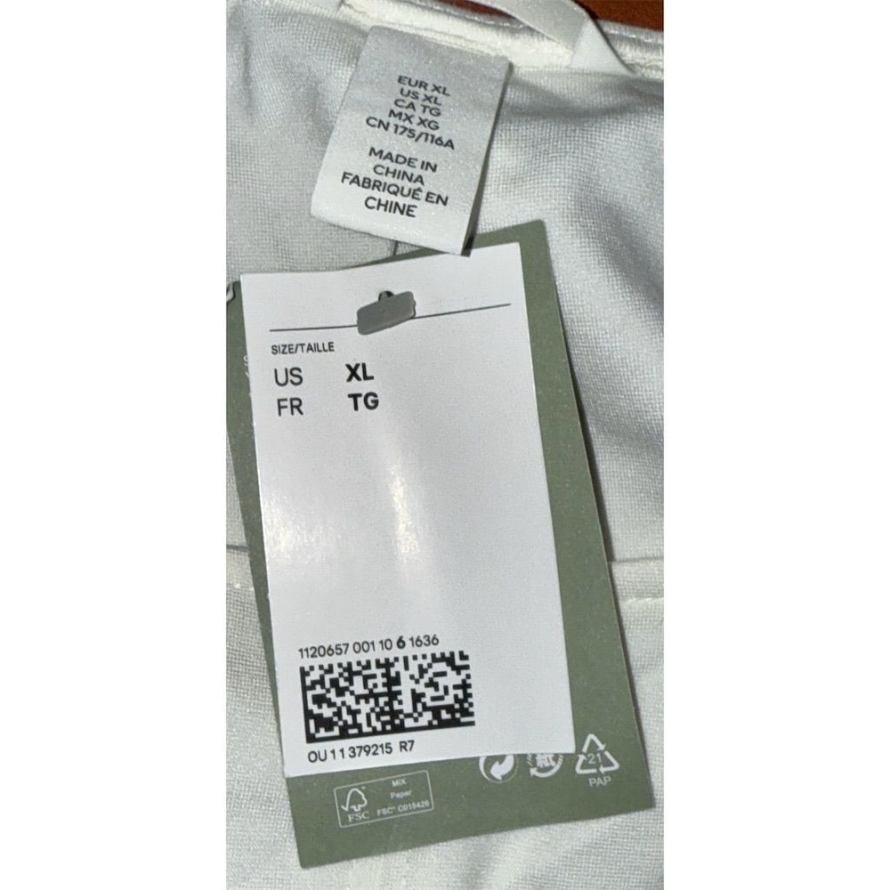 Women's XL Cropped chic White Long Sleeve Square Neck Corset Top Blouse H&M NWT‎ - Picture 2 of 12